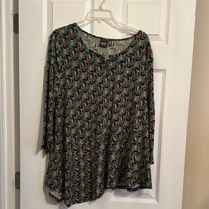 Multicolor asymmetrical Patterned Women Top